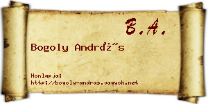 Bogoly András névjegykártya