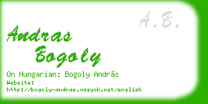 andras bogoly business card