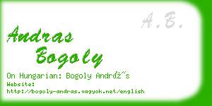 andras bogoly business card